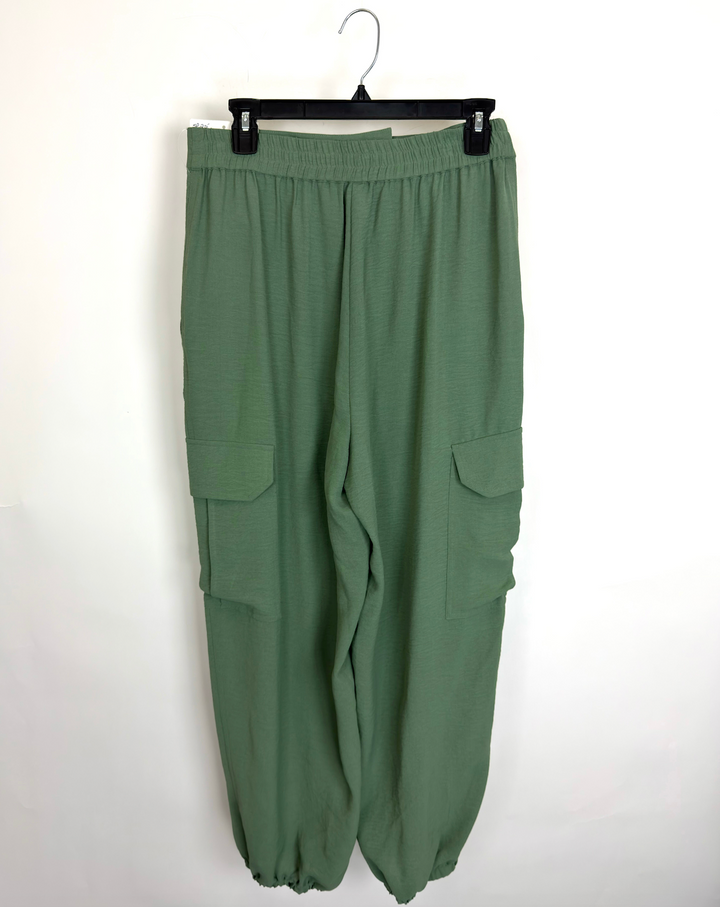 Sage Green Cargo Joggers - Size 6/8
