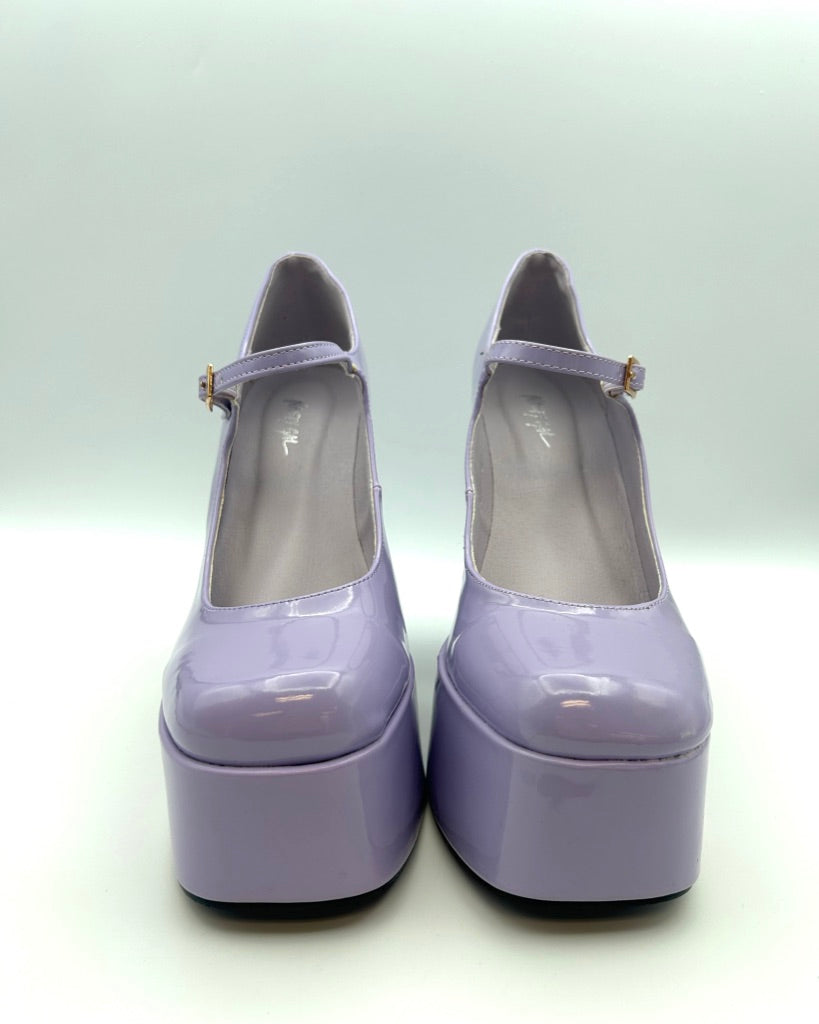 Nasty Gal Lilac Platform Mary Jane Heels - Size 6