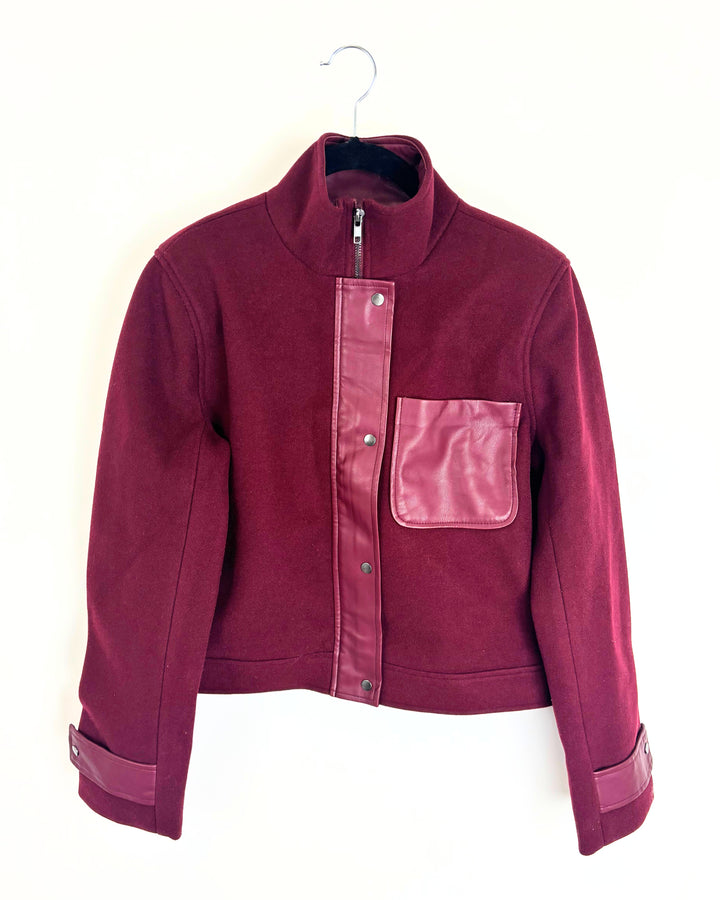 Burgundy Fleece Jacket - Size 2/4