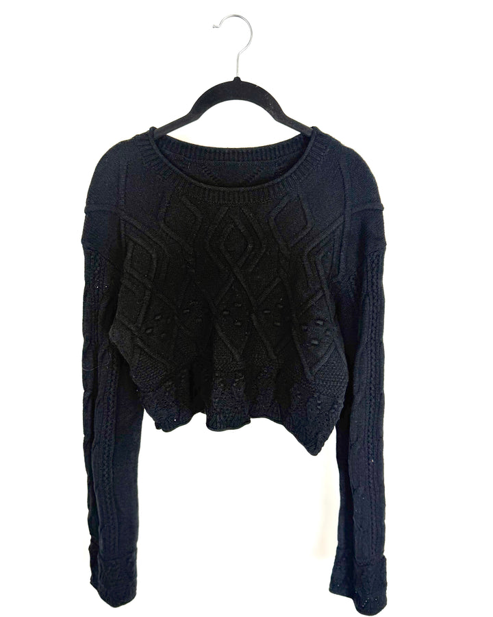 Black Knit Patterned Sweater - Size 2/4