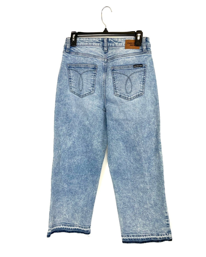 Light Wash High Rise Straight Leg Jeans - Size 28