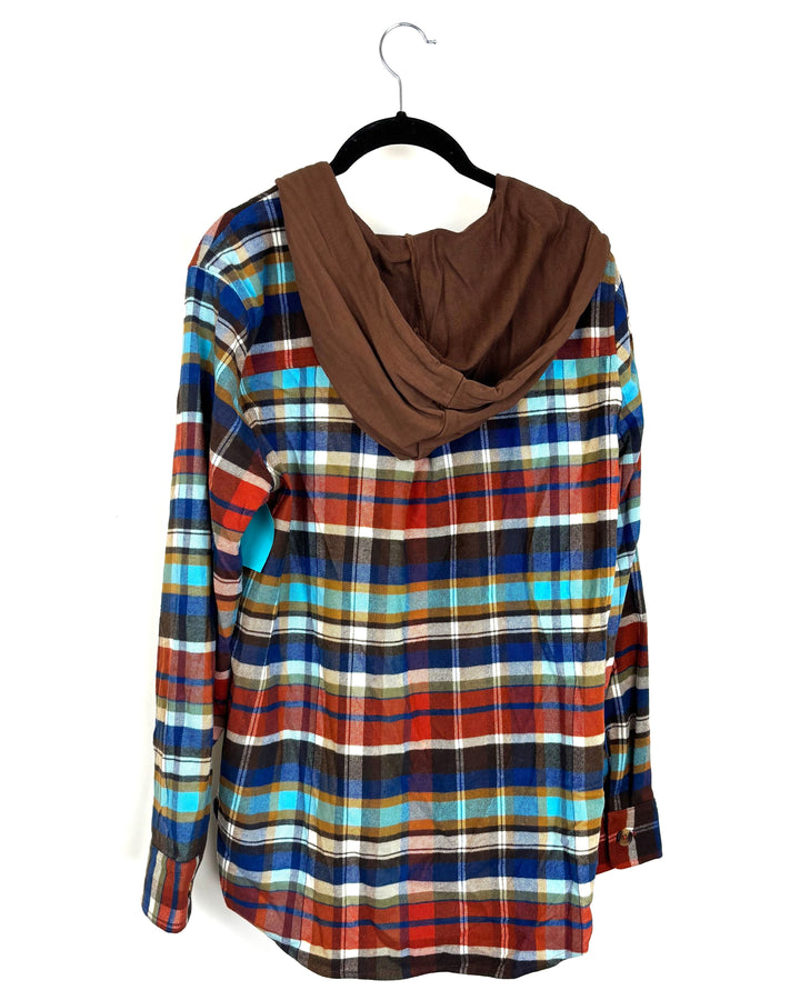Long Sleeve Flannel Hoodie - Size 2/4