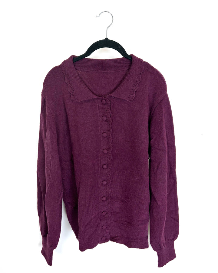 Mulberry Purple Button Down Sweater - Size 4/6