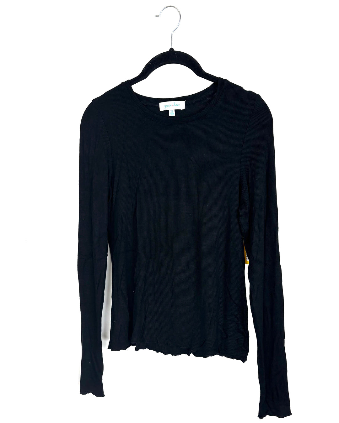 Black Round Neck Long Sleeve - Size 2/4