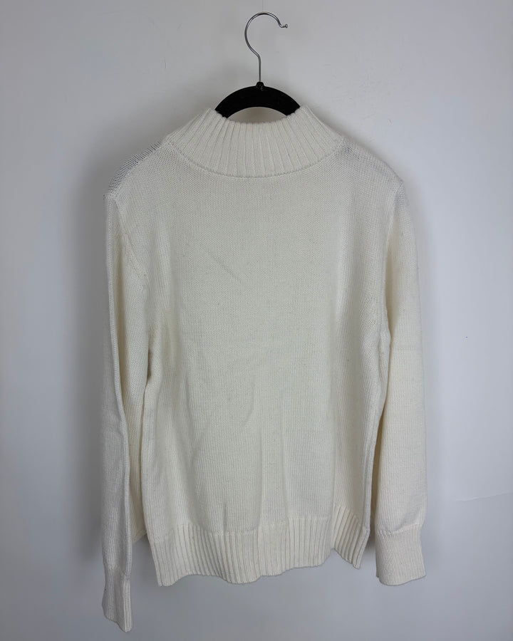 White Button Down Turtle Neck - Size 4/6