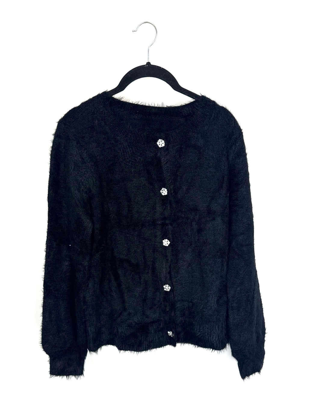 Black Fuzzy Long Sleeve Sweater - Size 2/4