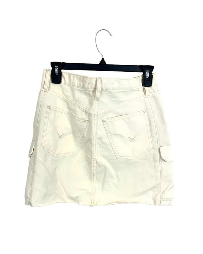 Hudson Cream Cargo Denim Skirt - Size 25 Waist