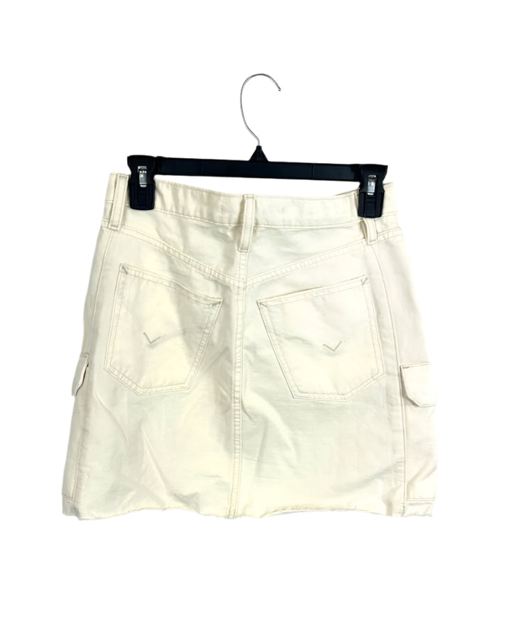 Hudson Cream Cargo Denim Skirt - Size 25 Waist