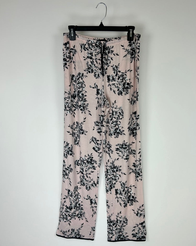 Pink and Black Floral Pajama Set - Size 4/6