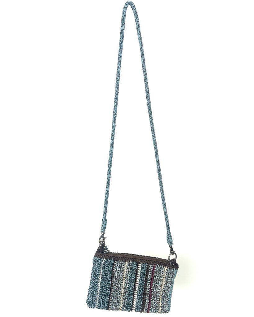 Blue Multicolor Crochet Crossbody / Wristlet