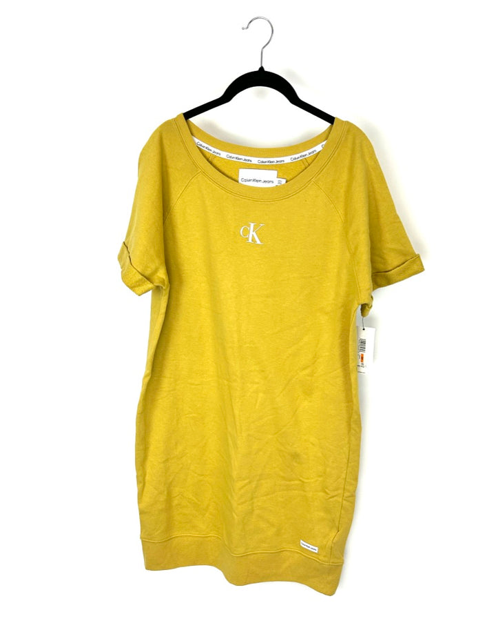 Pale Yellow T-Shirt Dress - Small