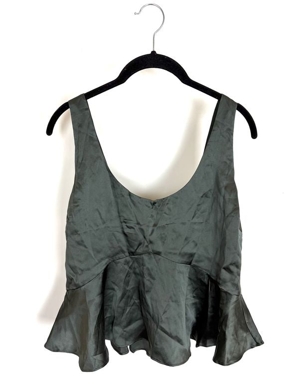 Moss Green Flowy Tank Top - Size 2/4