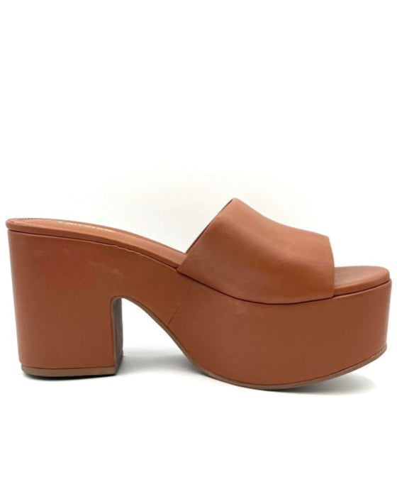 Tan Leather Platform Sandal - Size 7.5