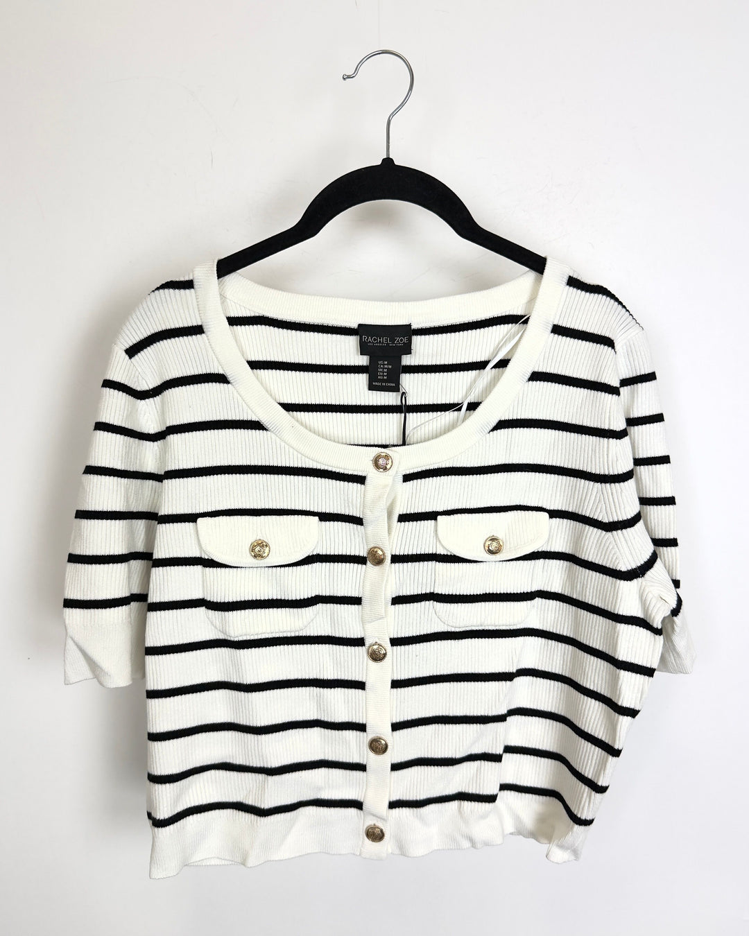 Black and White Striped Cardigan - Size 0/2 and 2/4