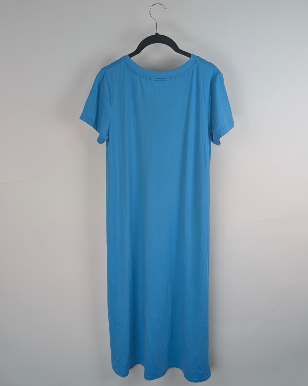 Blue Flowy Short Sleeve Dress - Small