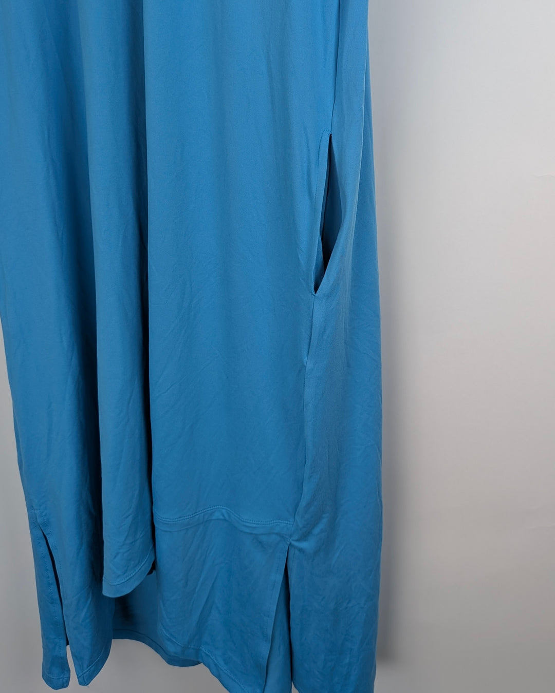 Blue Flowy Short Sleeve Dress - Small