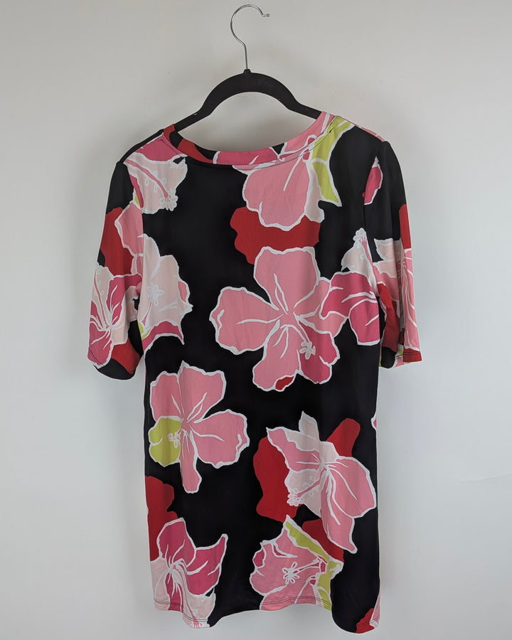 Pink Tropical Bloom Tunic Top - Size 4