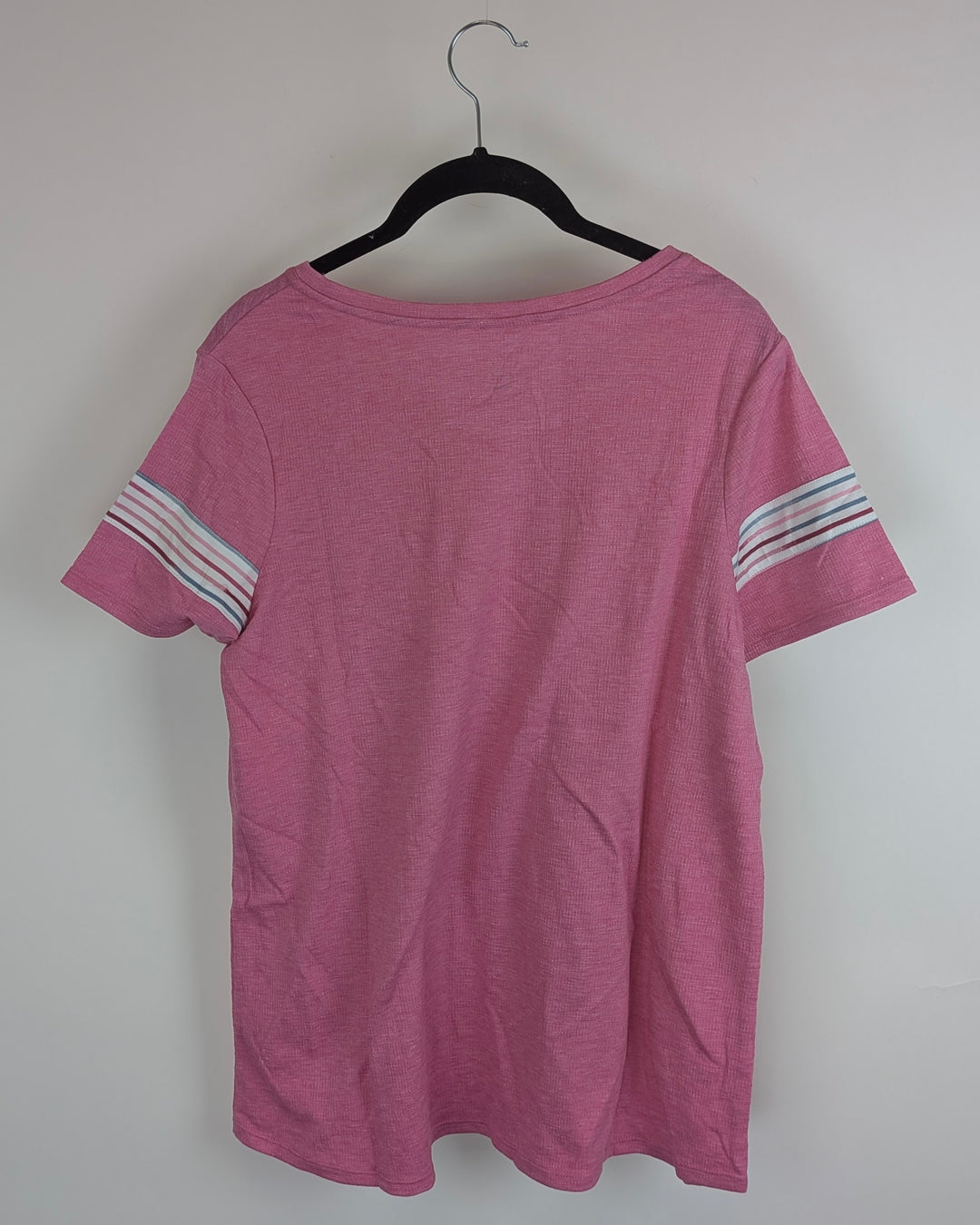 Pink Striped Sleeve T-Shirt - Size 2/4