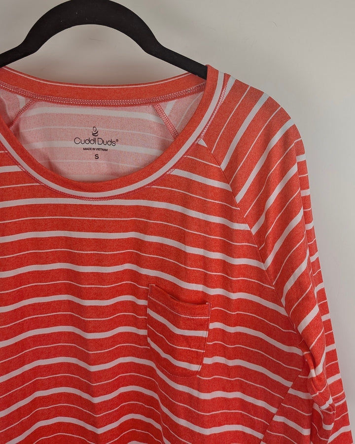 Orange Striped Pajama Top - Size 4/6