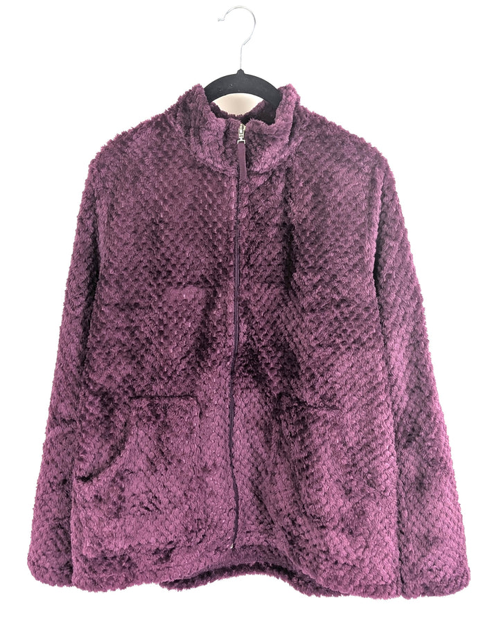 Plum Purple Zip-Up Jacket - Small