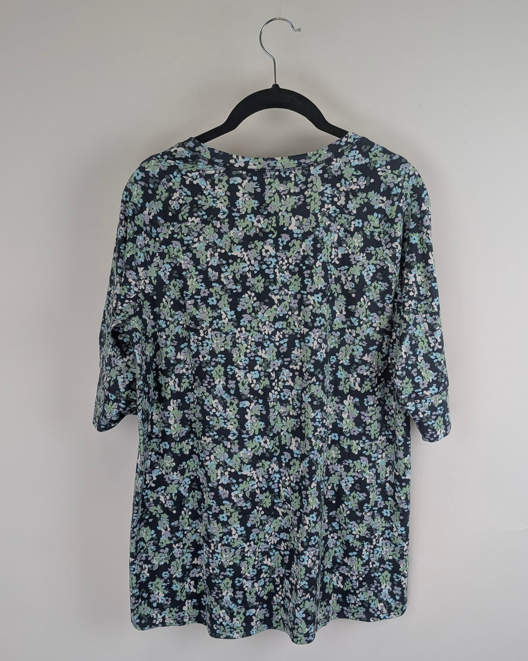 Blue Floral Pajama Top - Small