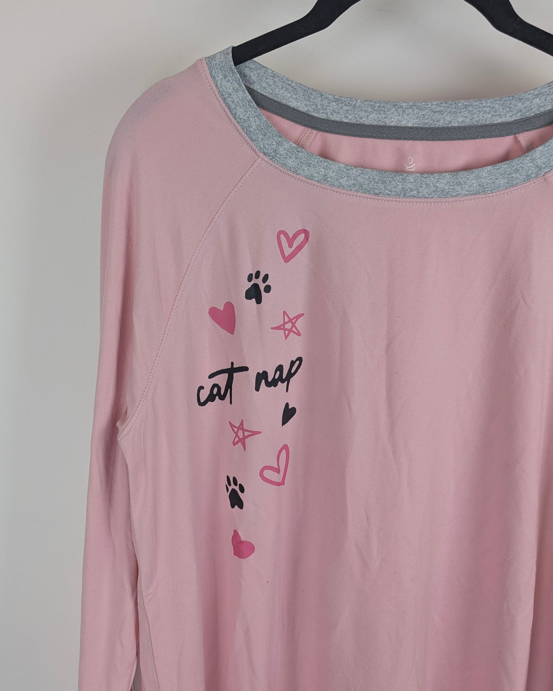 Light Pink Long-Sleeve Lounge Top - Extra Small