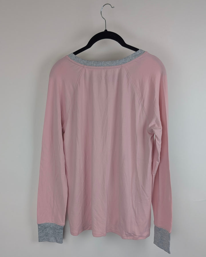 Light Pink Long-Sleeve Lounge Top - Extra Small