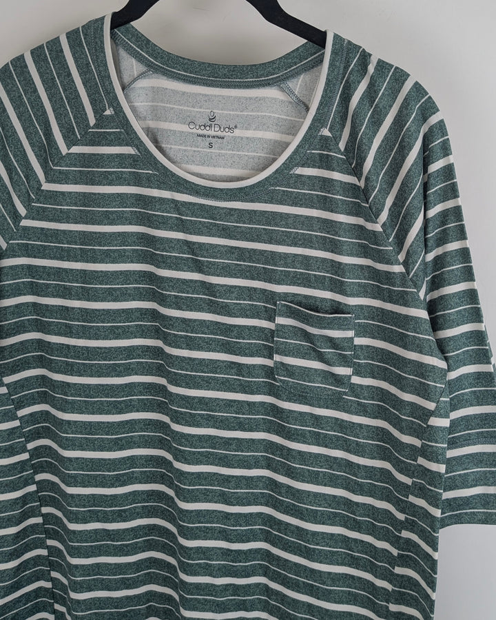 Green Striped Pajama Top - Size 4/6