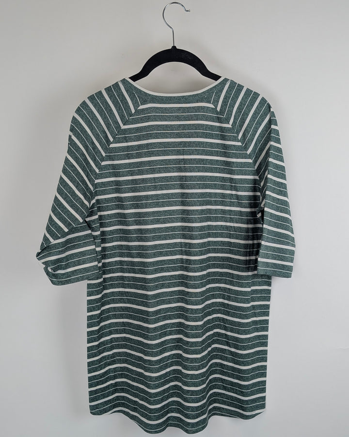 Green Striped Pajama Top - Size 4/6