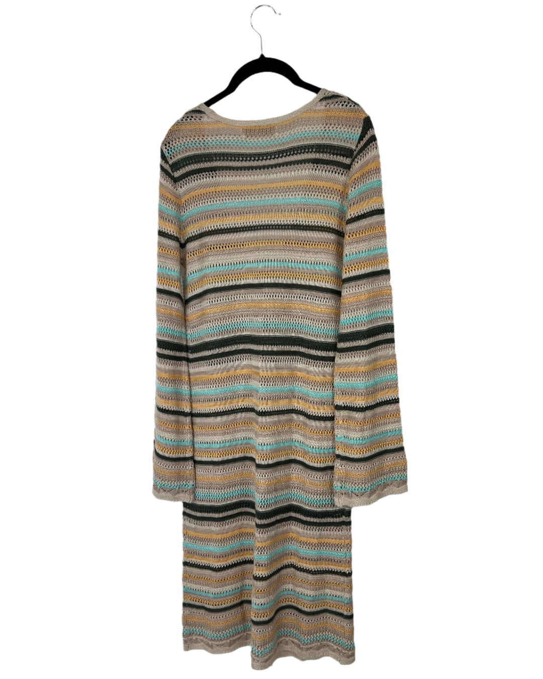 Tan Striped Crochet Cardigan - Size 4/6