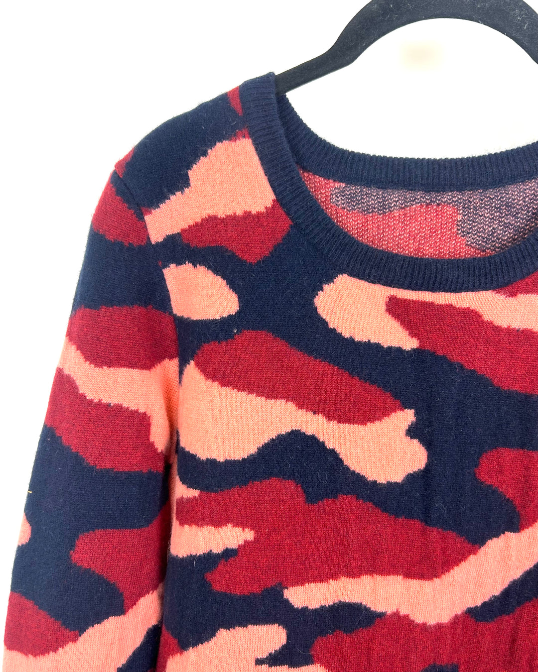 Pink And Navy Camouflage Sweater - Medium