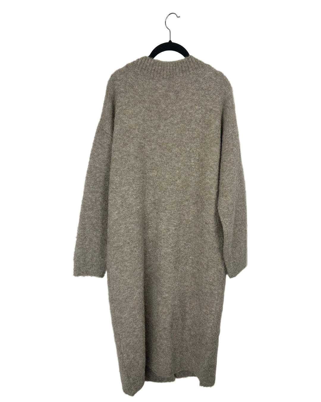 Light Brown Long Button-Up Cardigan - Large