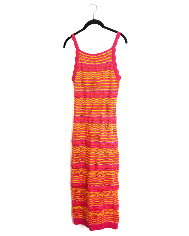 Pink, Orange, Yellow Crochet Dress- Size 2/4