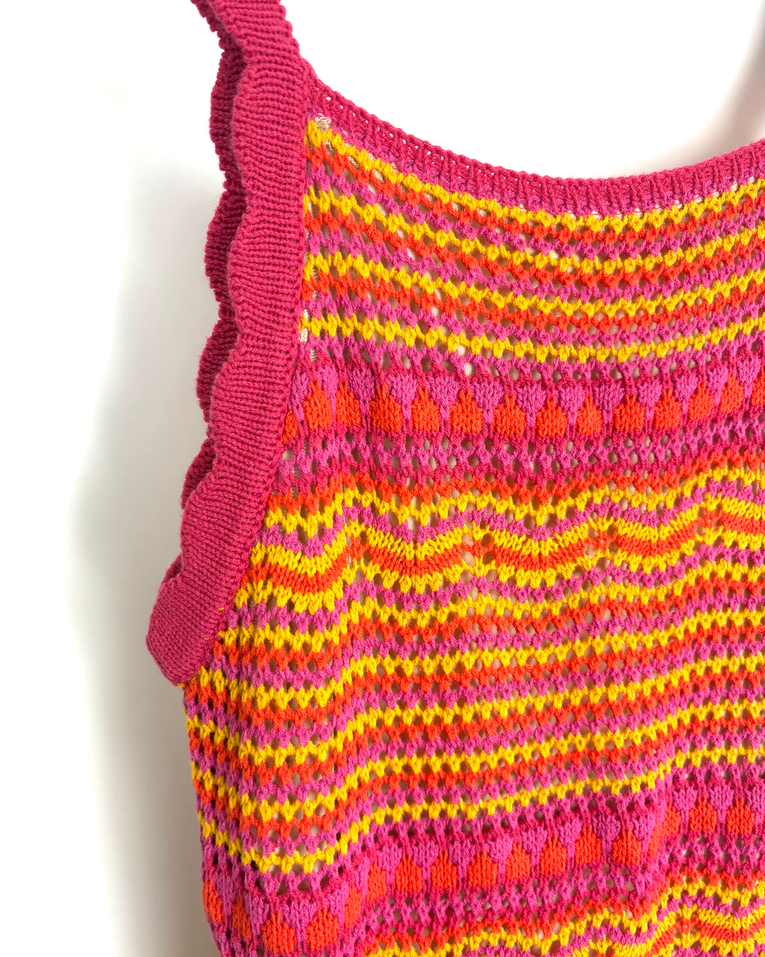 Pink, Orange, Yellow Crochet Dress- Size 2/4