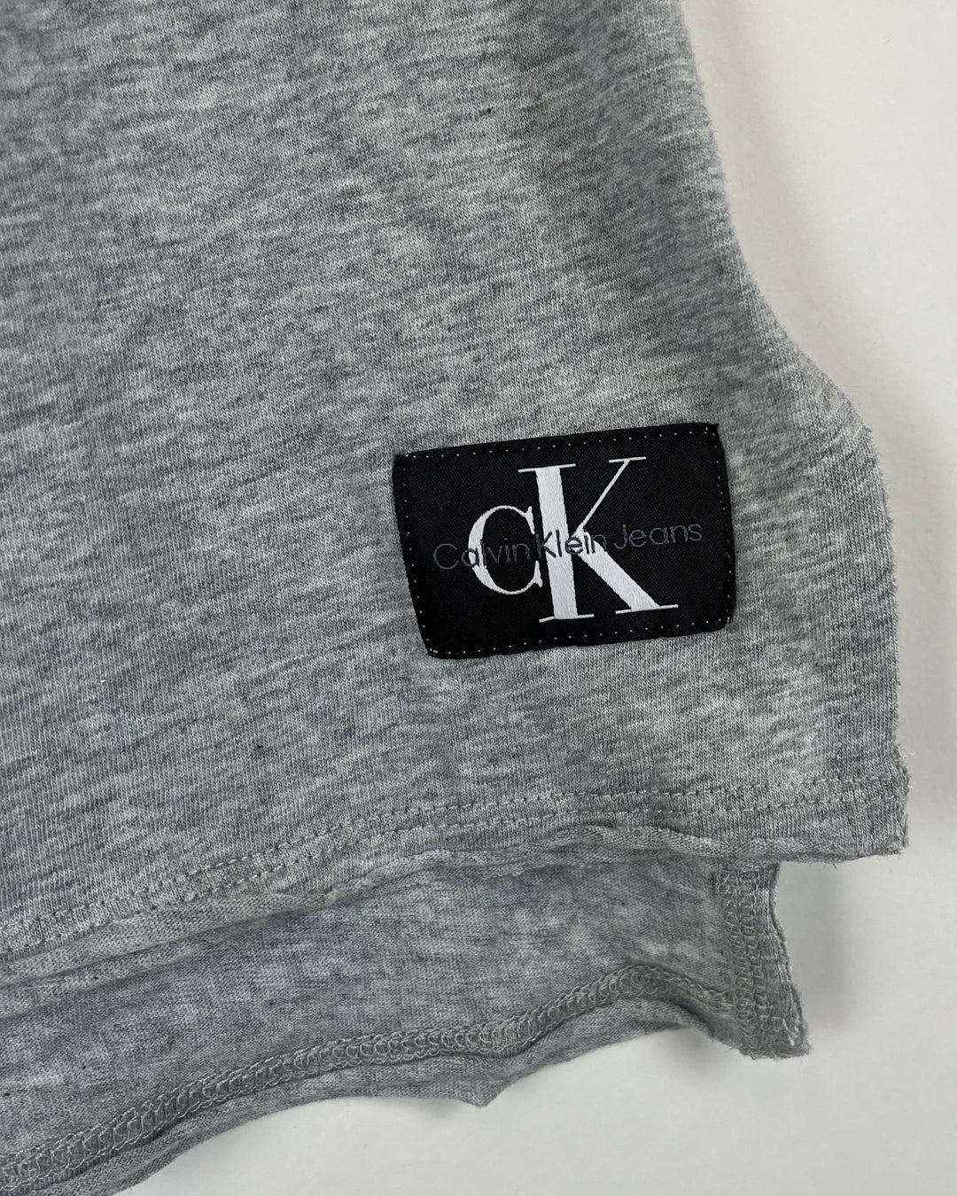Light Gray Cap Sleeve T-Shirt With Black Logo - Small