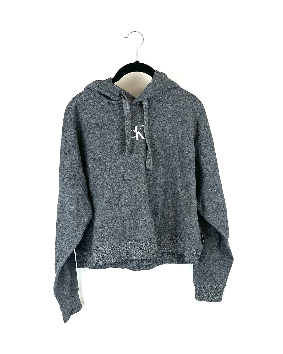 Cropped Heather Gray Hoodie - Small