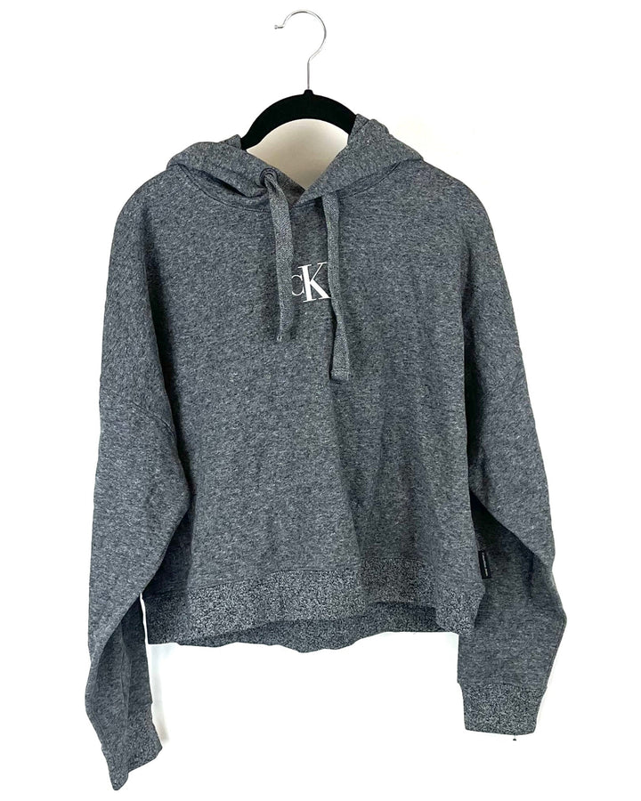 Cropped Heather Gray Hoodie - Small