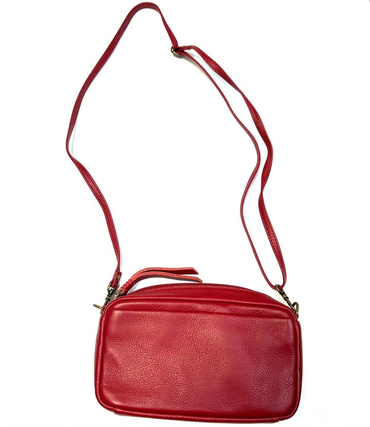 Red Leather Crossbody bag