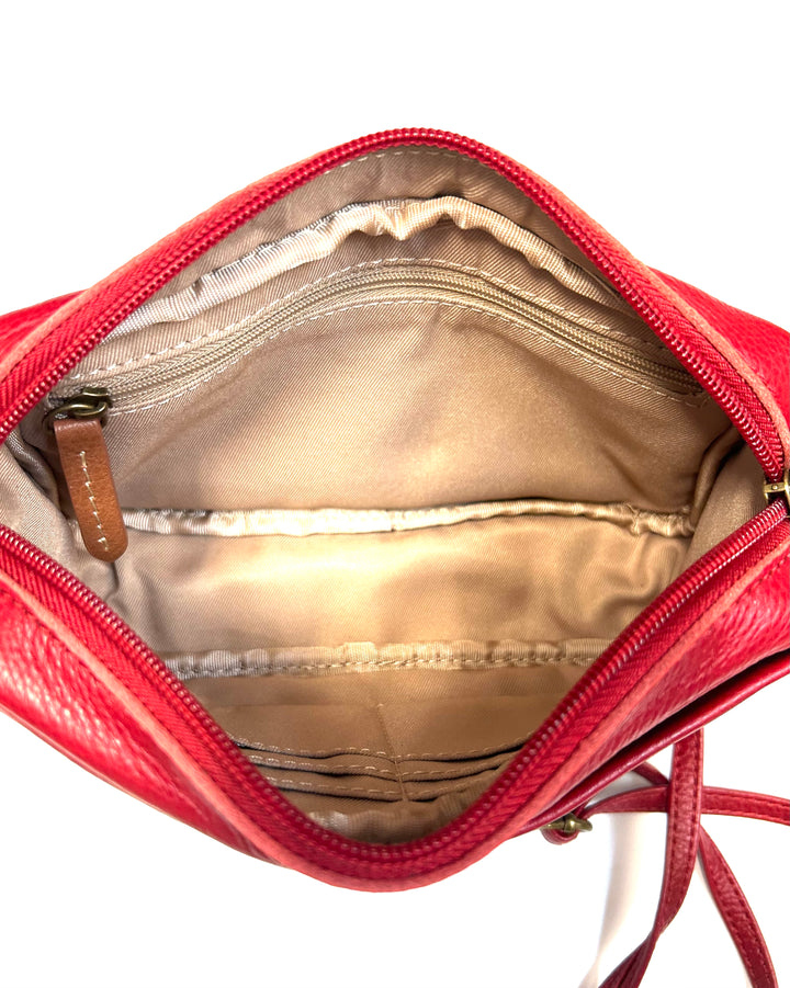 Red Leather Crossbody bag