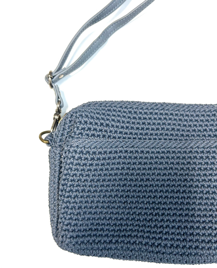 Light Blue Crochet Shoulder Bag