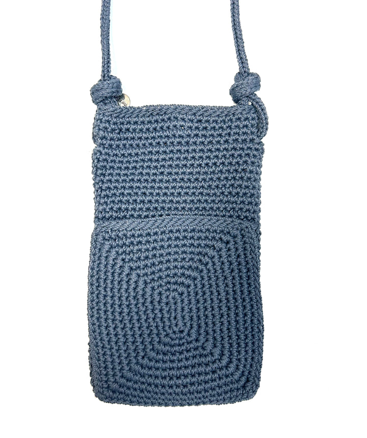 Slate Blue Crochet Crossbody Mini Bag