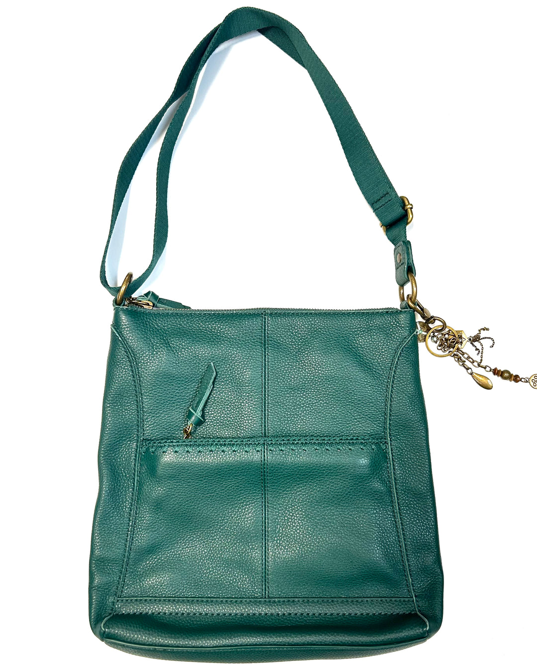 Forest Green Leather Crossbody Bag