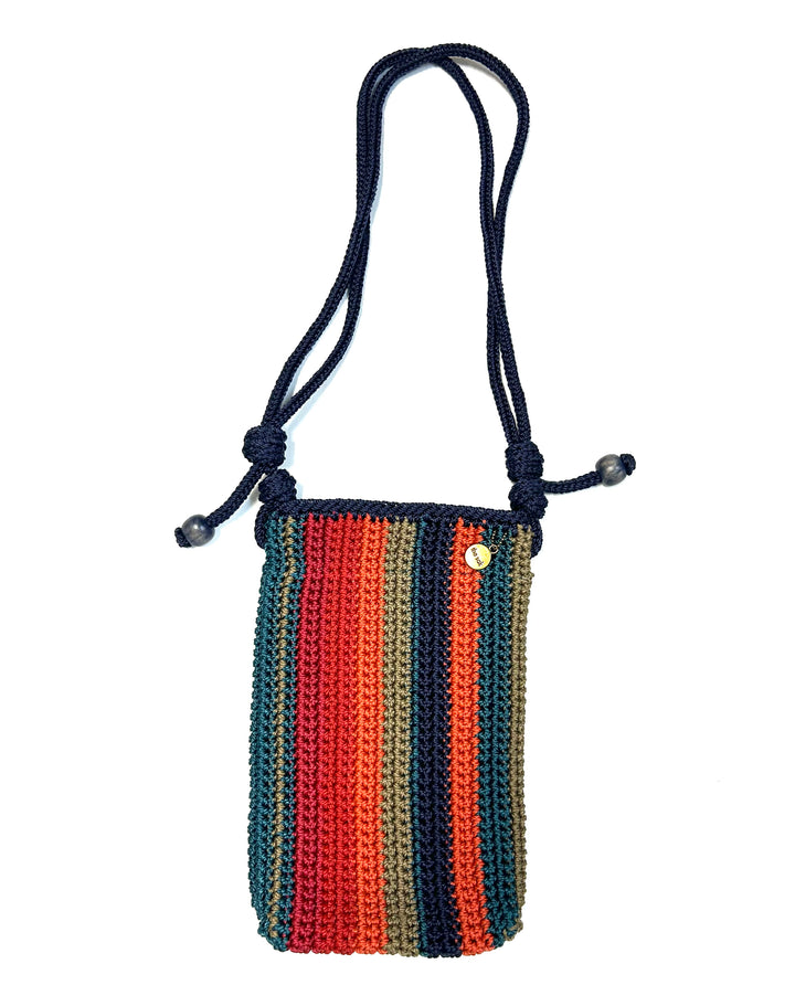 Blue Multicolor Crochet Crossbody Mini Bag