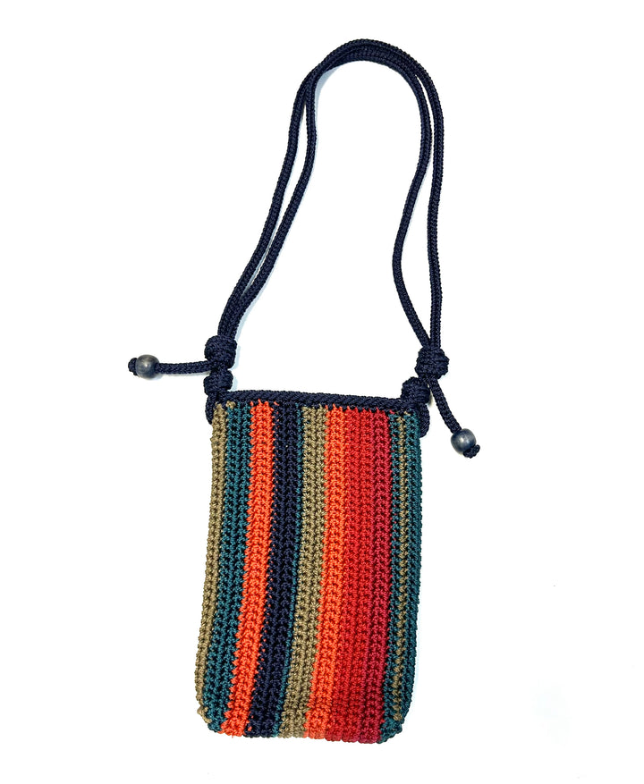 Blue Multicolor Crochet Crossbody Mini Bag