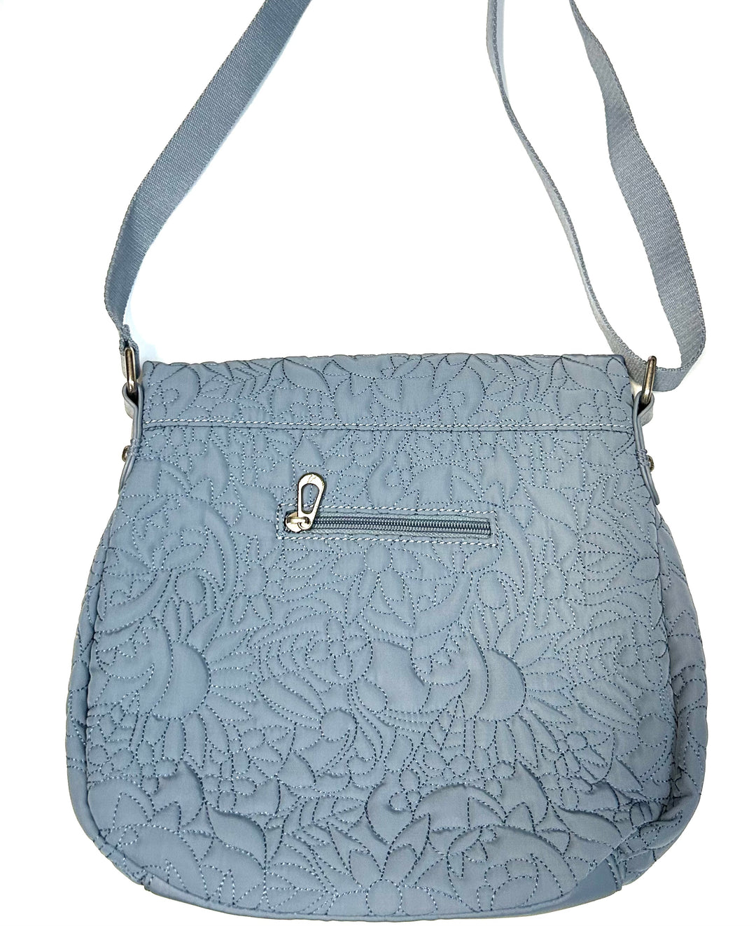 Slate Blue Floral Crossbody Bag