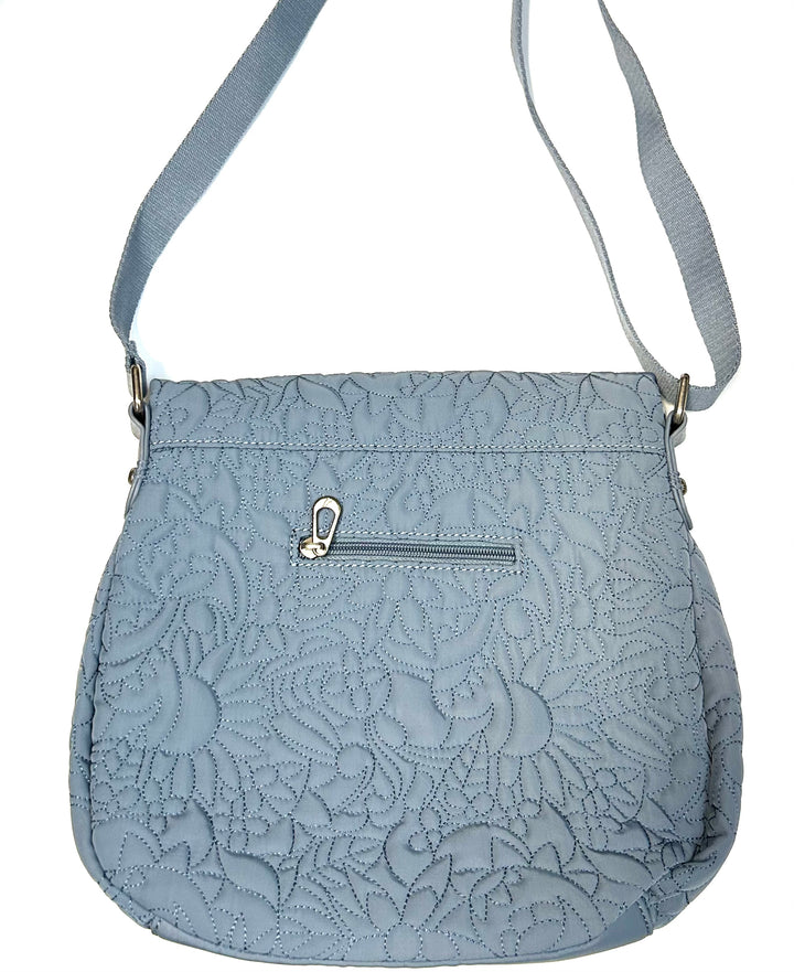 Slate Blue Floral Crossbody Bag