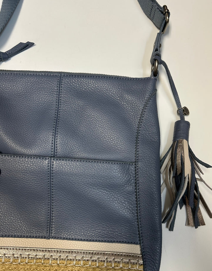 Stone Blue Leather Crossbody Bag