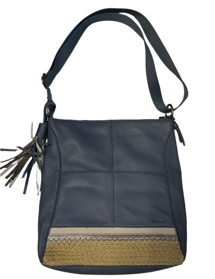 Stone Blue Leather Crossbody Bag