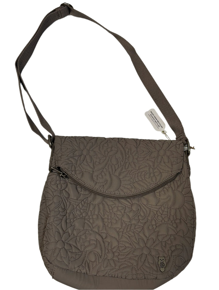 Gray Floral Crossbody Bag