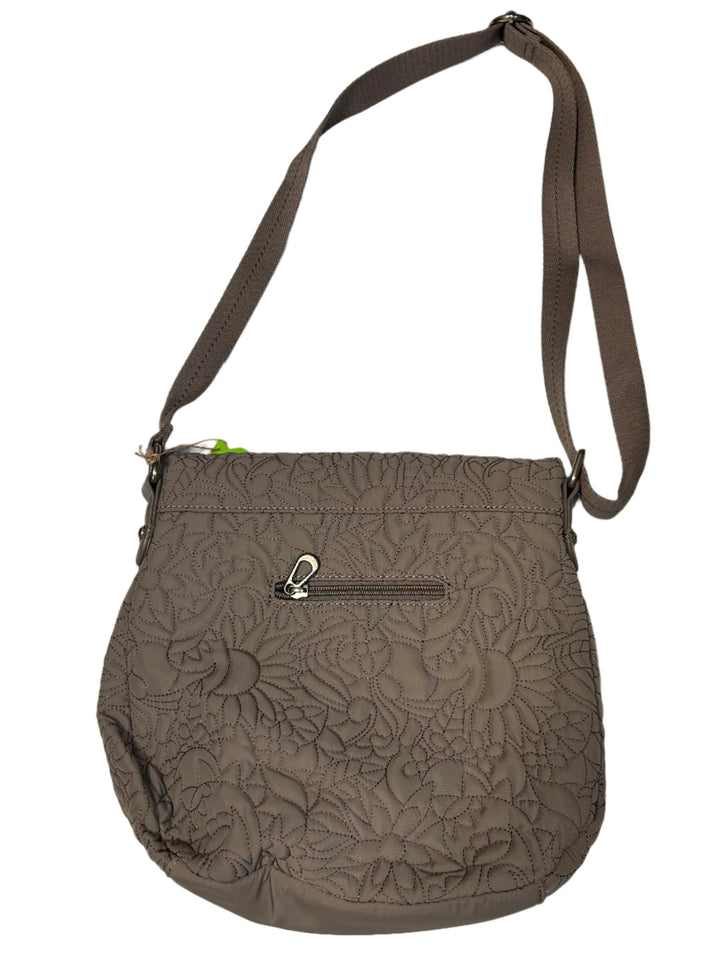 Gray Floral Crossbody Bag
